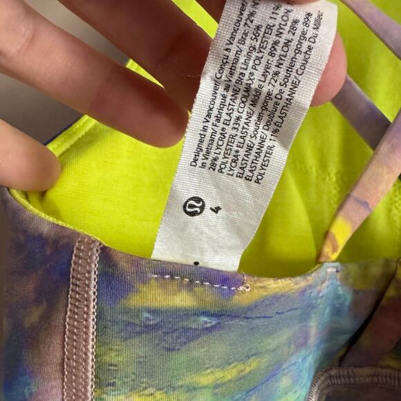 Lululemon Energy High-Neck Longline Tough Cross Back Sports Bra Altered Nature 4 - Picture 2 of 4